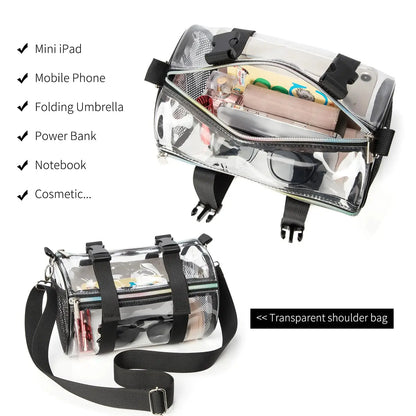 Clear Crossbody Purse Bag - Stadium Approved Concerts Bag Bucket Clear Bag 12"×12"×6" My Store